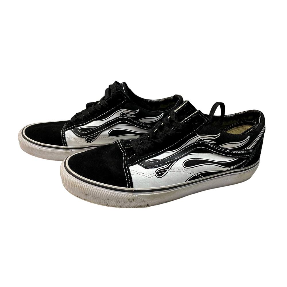 Vans Old Skool VN0A38G1K681 Men's 9.5 Women 11 Black/White Flame Skate Sneaker